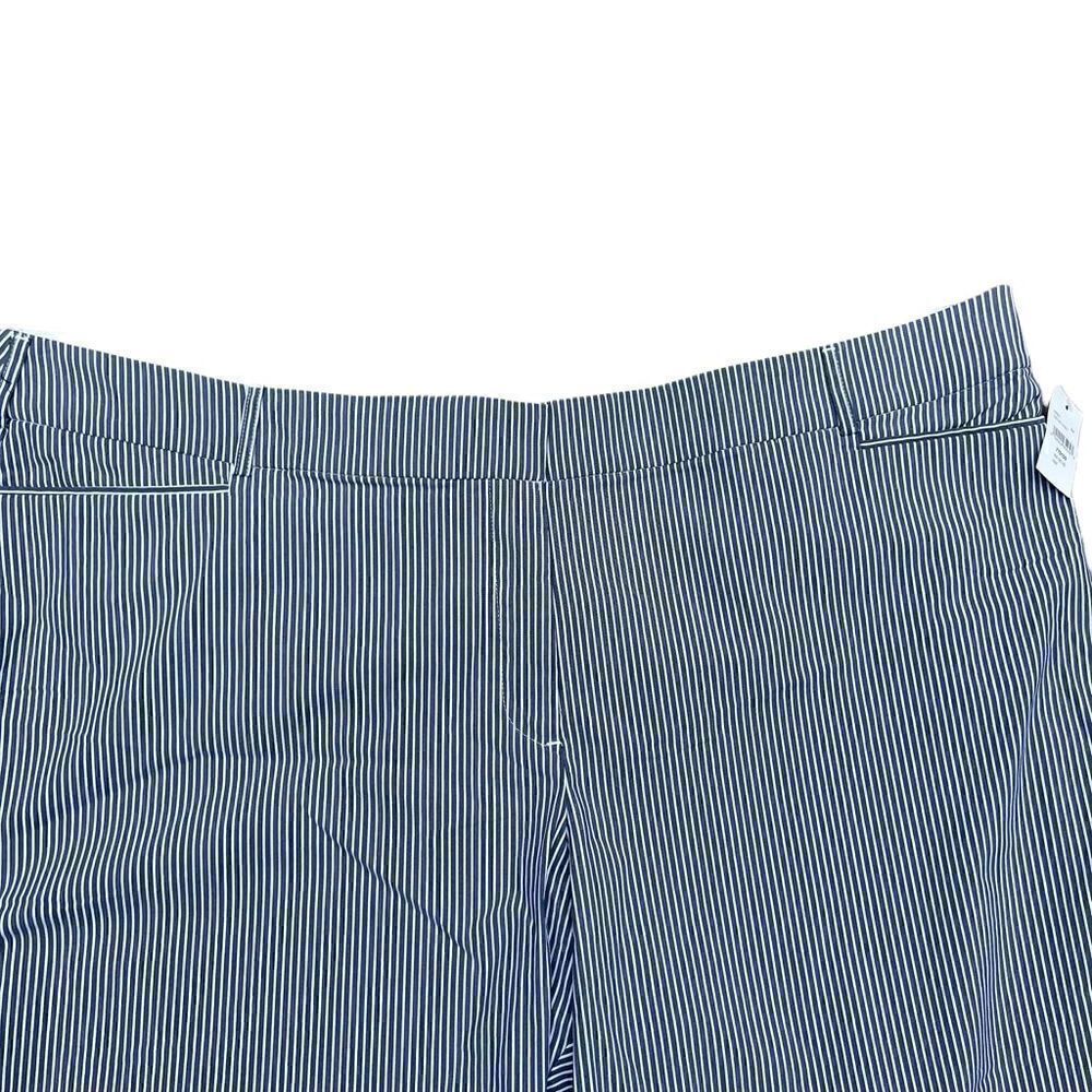 NWT LANE BRYANT Grey & White Stripped Pants W/ Elastic Waistline Size 26 - Picture 4 of 7